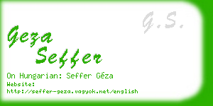 geza seffer business card